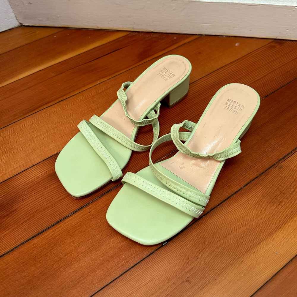 Maryam Nassir Zadeh green heels